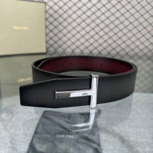 Tom Ford's latest trendy double-sided top-grain cowhide leather model, 3.8mm wid