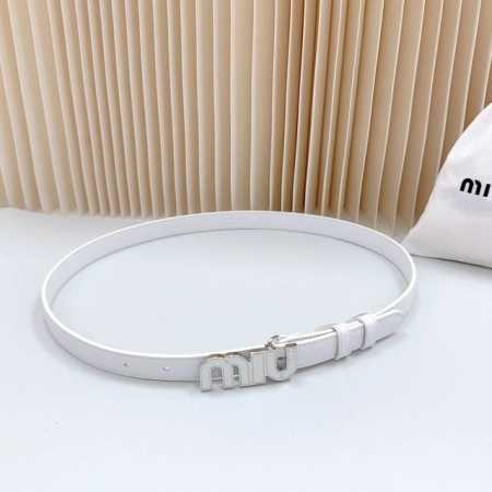 2.0Cm Miu Miu New Style Belt, Double-Sided Top-Grain Cowhide Leather, Length: 75 - Click Image to Close