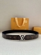 3.4-Inch Width Lv Trunk Double-Sided Belt Crafted From Grained Leather For A Mod