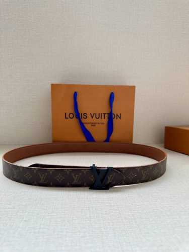 3.0 Wide Lv Flowergram Round Double-Sided Belt Reinterprets Louis Vuitton's Clas