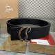 Comes with packaging box. 3.8cm wide Christian Louboutin men's Ricky signature l