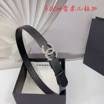 3.0Cm Chanel Belt, Double-Sided Top-Grain Leather, Length: 75.80.85.90.95.100 Cm