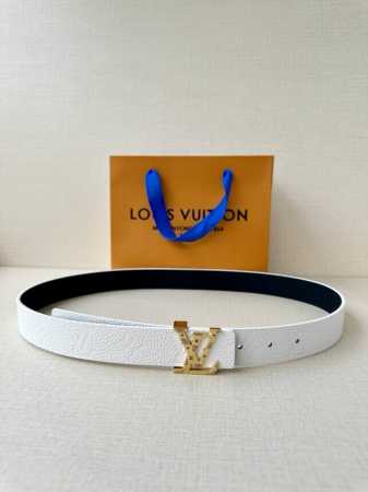 3.0 Wide Lv Double-sided belt made of stitched leather and imported double-sided - Click Image to Close