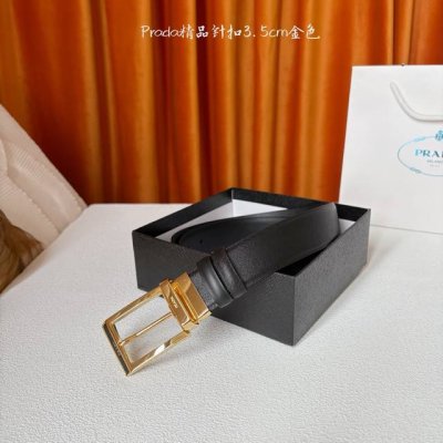 prada: Original single-sided classic cross-grain top-grain cowhide belt, with of