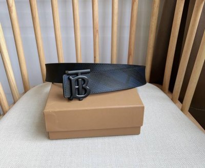 Burberry Tb Exclusive Logo Pattern Italian Leather Belt Featuring A Versatile Tw