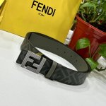 Fendi Fendi Counter Same Style Width 4.0Cm Double Ring Reversible Belt Ff Press