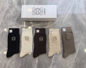 Special Packaging Loewe New Cashmere Mid-Length Slouch Socks! Five pairs per box