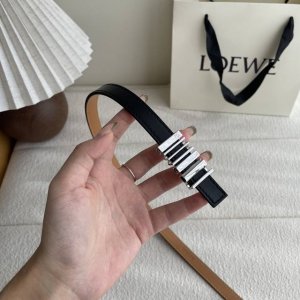 Special Loewe Classic Leather Belt, Shiny Loewe Geometric Belt Buckle. Width 1.5