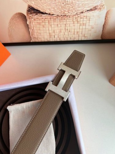 Original quality Togo leather double-sided leather belt 38mm with stainless ste