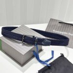 This navy blue rayon braided belt from Zegna features modern materials and styl