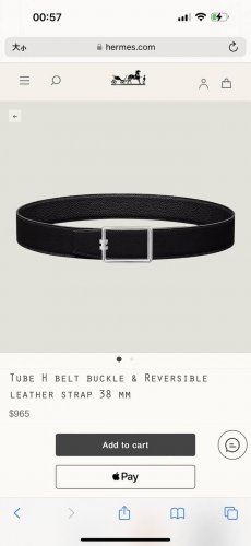 Special Tube H Belt Buckle & Reversible Leather Stra P40Mm