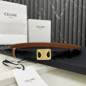 Medium Triomphe-style Reversible Belt in Taurillon and Natural Cowhide Leather