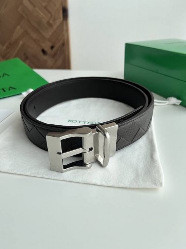 -Bv 2025 latest double-sided men's braided belt, handmade Intreccio large grid w