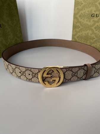 Gucci 3.5cm square G buckle reversible leather belt, featuring a double-sided de - Click Image to Close