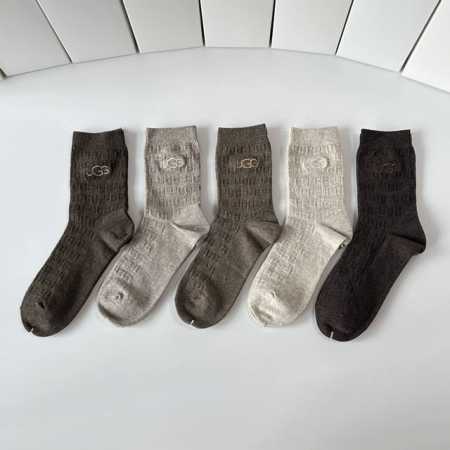 Special Packaging Ugg New Cashmere Embroidered Mid-Length Slouch Socks! Five pai - Click Image to Close