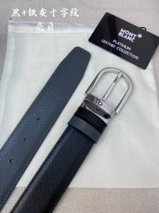 Special Montblanc Width 3.5Cm Made From Top-Grain Cowhide Premium Needle-Stitche