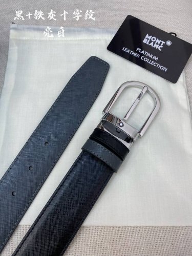Special Montblanc Width 3.5Cm Made From Top-Grain Cowhide Premium Needle-Stitche
