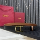 Special Palladium-Plated Pin Buckle Belt Cartier Logo Black And Brown Cowhide Do