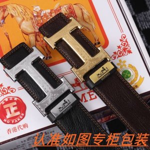 Men's Belt: Hermes Original Men's Leather Belt: 100% Top Layer Cowhide, Guarant
