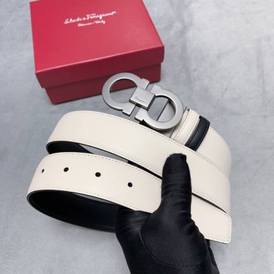 classic calfskin men's double-layer belt, 3.5 hot selling Fila plate buckle flat