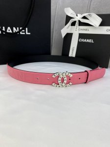 Width 3.0 Cm Chanel Imported Soft Calfskin Leather With Gold And Silver Patterne