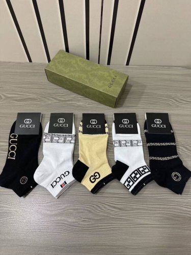 Special Gucci Gucci G new socks, one box of five pairs of jacquard classic logo,