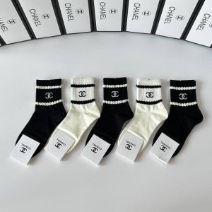 Special Packaging Chanel New Mid-Length Slouch Socks! Five pairs per box, same s