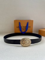 3.4 Width This Lv Heritage Double-Sided Belt Features Grain-Textured And Smooth