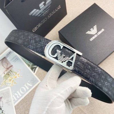 Armani special leather belt series, original hardware boutique stainless steel