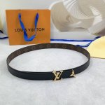 3.0Cm Louis Vuitton Lv Belt, Double-Sided Top-Grain Cowhide Leather, Length: 75.