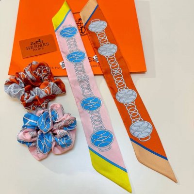 Hermes, celebrity elevator Twilly small silk scarf hair band is detachable and