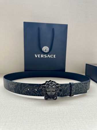 Width 4.0cm Versace leather belt with a three-dimensional La Medusa double-sided - Click Image to Close