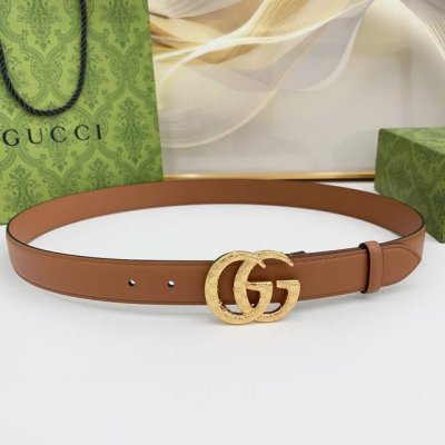 Gucci 3.0 New Cc Embossed Copper Buckle with Double-Sided Top-Grain Leather, Sty