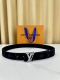 3.4cm monogram leather belt, featuring the classic LV monogram and diamond patt
