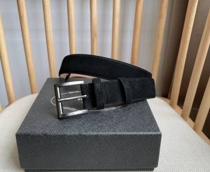Prada The Latest Model From Prada. This Suede Leather Belt Is Simple Yet Sophist