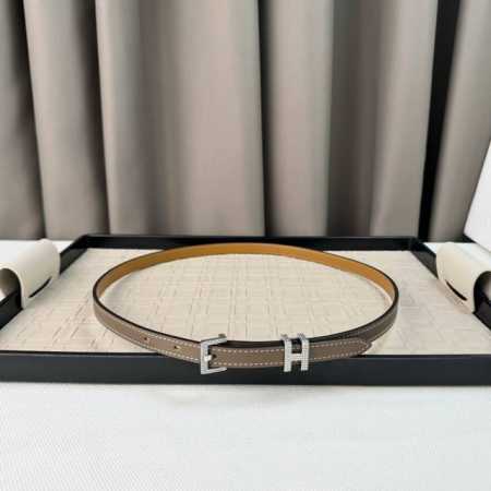 Calfskin Belt With Palladium-Plated Buckle. Finely Polished Diamond Effect. 15Mm - Click Image to Close