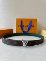 This 3.0-Inch Wide Lv Initiales Double-Sided Belt Combines Smooth Calf Leather A