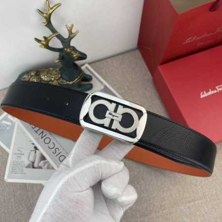 Ferragamo Special Leather Belt Series, Original Premium Stainless Steel Hardware - Click Image to Close