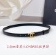 2.0Cm Chanel Belt, Double-Sided Top-Grain Leather, Length: 75.80.85.90.95.100 Cm