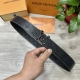 Lv. Louis Vuitton 40Mm Double-Sided Genuine Calfskin Belt With Single Palladium-