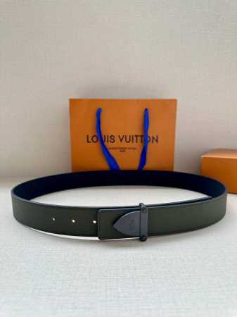 This 3.4-Inch Wide Belt: Lv Aerogram Double-Sided Belt With The Lv Aerogram Buck - Click Image to Close
