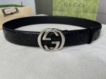 Original quality Gucci Gucci men's interlocking G metal buckle belt, made of Gu