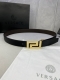 Width 3.5Cm Versace This Soft Palm-Print Original Leather Belt Is Decorated With