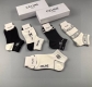 Special offer: Celine new women's short socks, five pairs per box, jacquard cla