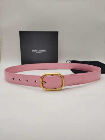 Special Peach Pink 3.0Cm Yangshulin Ancient Gold Pin Buckle, Saint Laurent Women - Click Image to Close