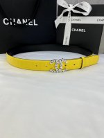 Width 3.0 Cm Chanel Imported Soft Calfskin Leather With Gold And Silver Patterne