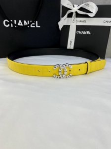 Width 3.0 Cm Chanel Imported Soft Calfskin Leather With Gold And Silver Patterne