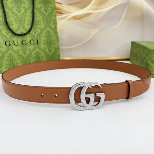 Gucci 3.0 New Cc Embossed Copper Buckle with Double-Sided Top-Grain Leather, Sty