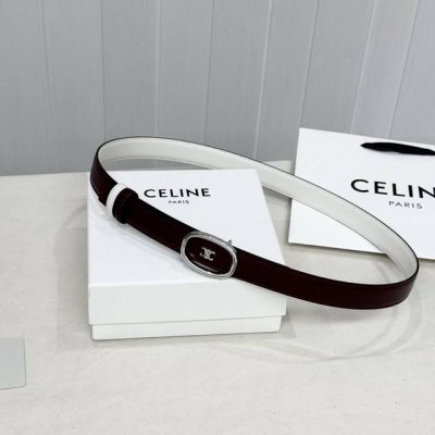 Celin E New 3D Buoy Buckle Women's Belt, Italian Imported Calfskin with Brass Bu