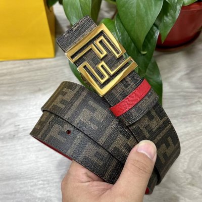 Fendi Fendi counter same style width 4.0cm double ring reversible belt Ff press